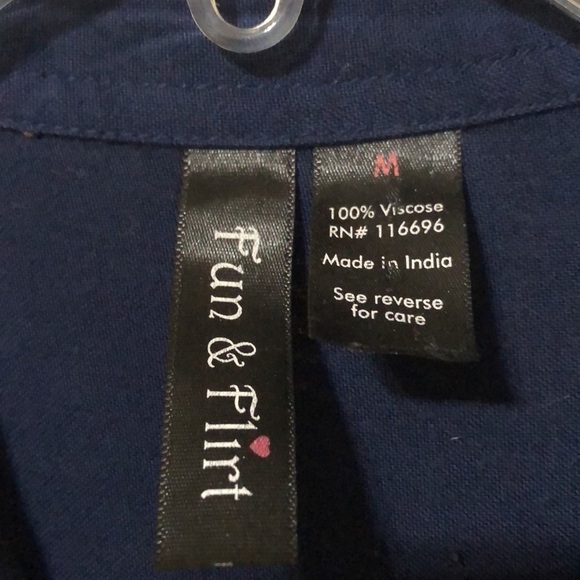 Navy button front dress size M - Picture 2 of 5